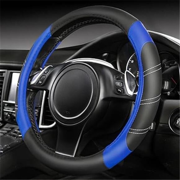 Line Rider Microfiber Leather Sporty Steering Wheel Cover Universal Fit - Picture 7 of 7